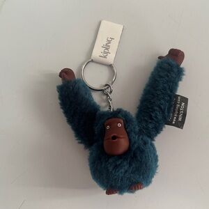 Kipling Teal Monkey Keychain